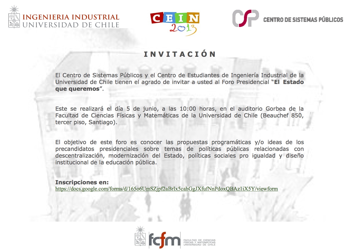 invitacion foro presidencial