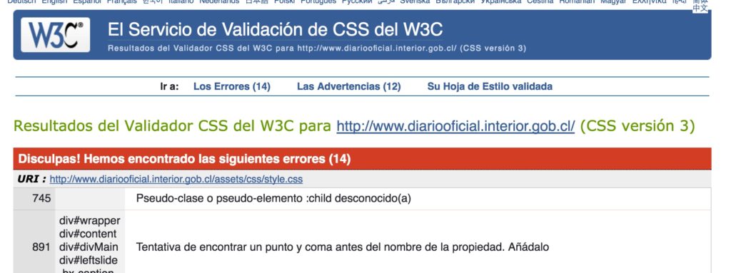Diario Oficial - Evaluacion W3C