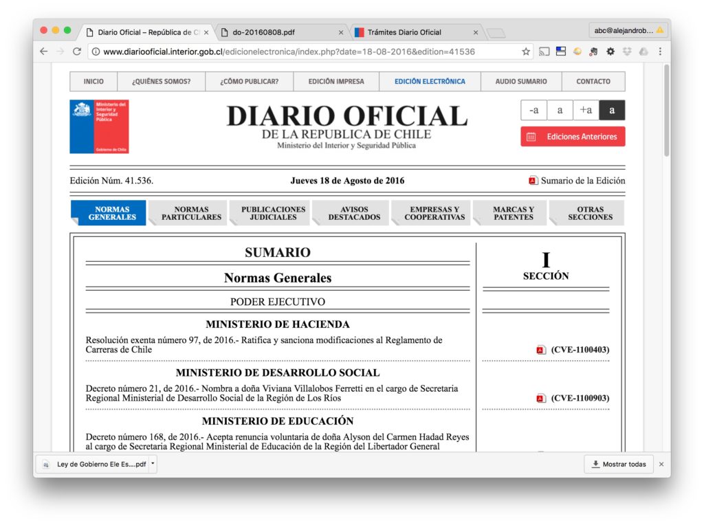 Diario Oficial - Edicion Electronica - Diario Oficial